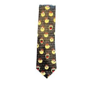 Looney Tunes Tazmanian Devil Cartoon Mens Necktie Black Fun Novelty Tie